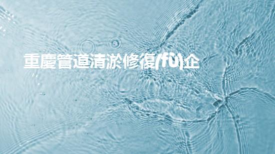 重慶管道清淤修復(fù)企業(yè)排名：揭秘行業(yè)霸主，誰(shuí)是真正的通水之王？